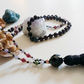 Mala 108 perle Tormalina naturale vari colori e Onice, Pietra Guru Onice, Rame
