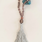 Mala da meditazione 108 perle Quarzo Fumè, pietra guru Quarzo Fumè, rame