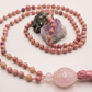 Mala 108 in Rodonite, Pietra Guru Quarzo rosa e Rame