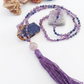 Mala collana 108 perle di Ametista e Lapislazzuli, Pietra Guru Ametista, Rame