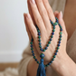 Mala collana da meditazione in Azzurrite, Rame