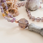 Mala da meditazione 108 Quarzo Fumè, Tormalina vari colori, pietra guru Quarzo Fumé , rame