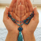 Mala collana 108 perle di Ametista e Apatite, Pietra Guru Apatite, Rame