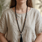 Mala da meditazione 108 perle Onice, pietra guru Quarzo Tormalinato, rame