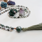 Mala 108 in Agata albero, Pietra guru Agata albero, Rame