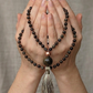 Mala da meditazione in Ossidiana dorata, Pietra Guru Ossidiana dorata, Rame