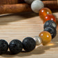 Diaspro zebrato, corniola, lava, argento 925, charms
