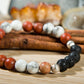Howlite, diaspro brecciato, lava, argento 925