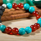 Agata rossa, turchese, lava, argento 925