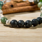 Giada, cristallo di rocca, lava, argento 925