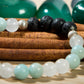 Amazzonite, agata bianca, lava, argento 925