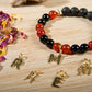 Onice, agata rossa, lava, placcato oro 14 Kt, charms