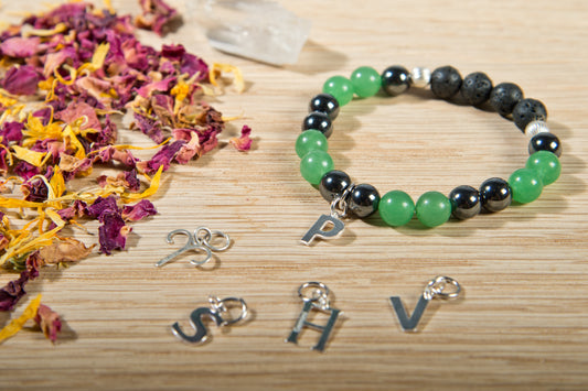 Avventurina, ematite, lava, argento 925, charms