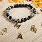Diaspro zebrato, onice, lava, argento dorato 925, charms