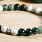 Agata muschiata, howlite, lava, argento 925, charms