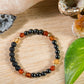 Corniola, ematite, lava, argento dorato 925