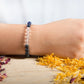 Sodalite, cristallo di rocca, lava, argento dorato 925