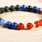 Sodalite, agata rossa, lava, argento 925