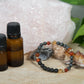 Corniola, ematite, lava, argento dorato 925
