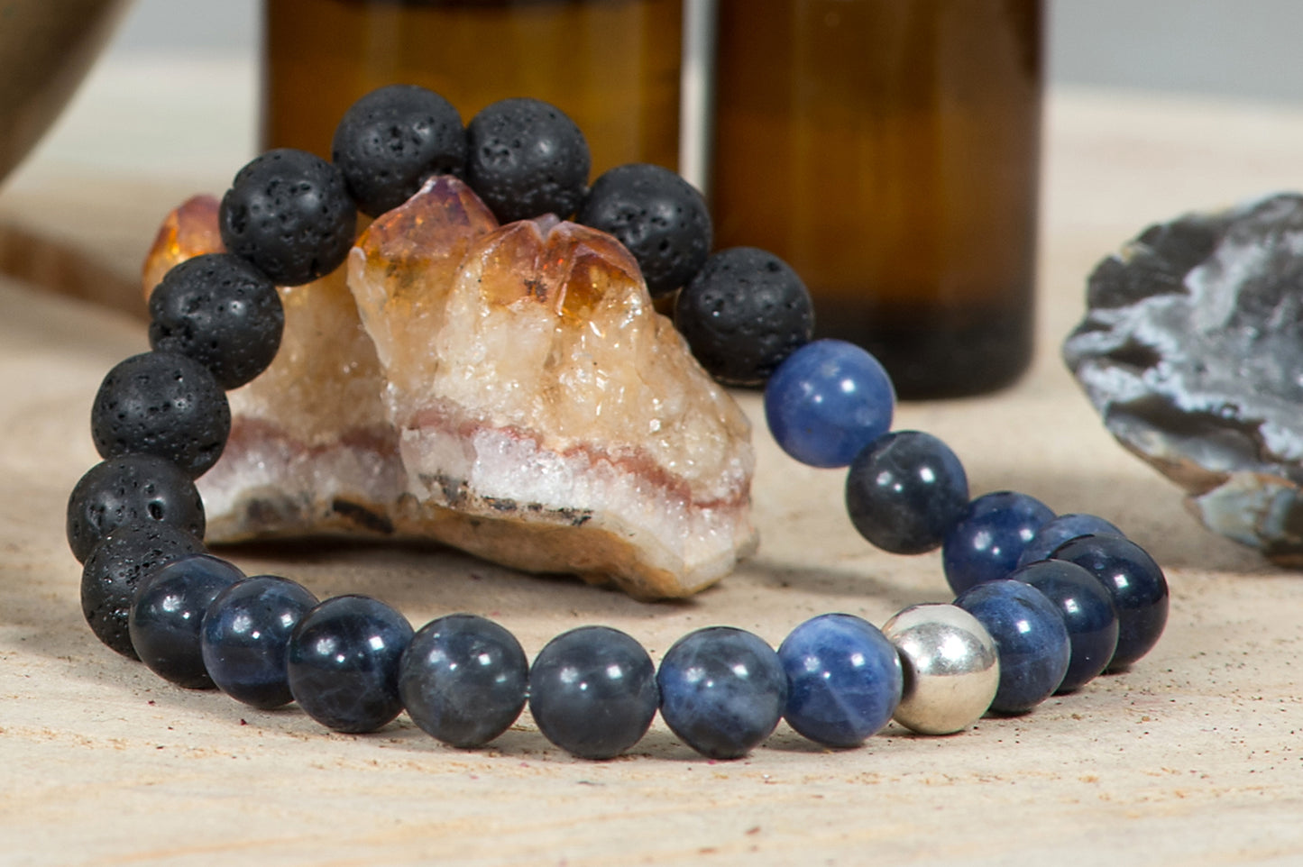 Sodalite, lava, argento 925